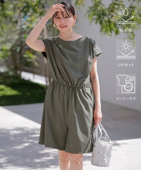 【エニィ スィス/any SiS】の【撥水・UVカット・洗える】ラッシュガードシリーズ ショートサロペット 人気、トレンドファッション・服の通販 founy(ファニー) ファッション Fashion レディースファッション WOMEN ワンピース Dress オールインワン ワンピース All In One Dress サロペット Salopette 洗える Washable ストレッチ Stretch ドット Dot パーカー Hoodie ポケット Pocket メッシュ Mesh おすすめ Recommend NEW・新作・新着・新入荷 New Arrivals |ID:prp329100004506791