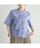 【イェッカ ヴェッカ/YECCA VECCA】のストライプ柄フロントリボンシャツ Blue|ID: prp329100004506831 ipo3291000000031812713