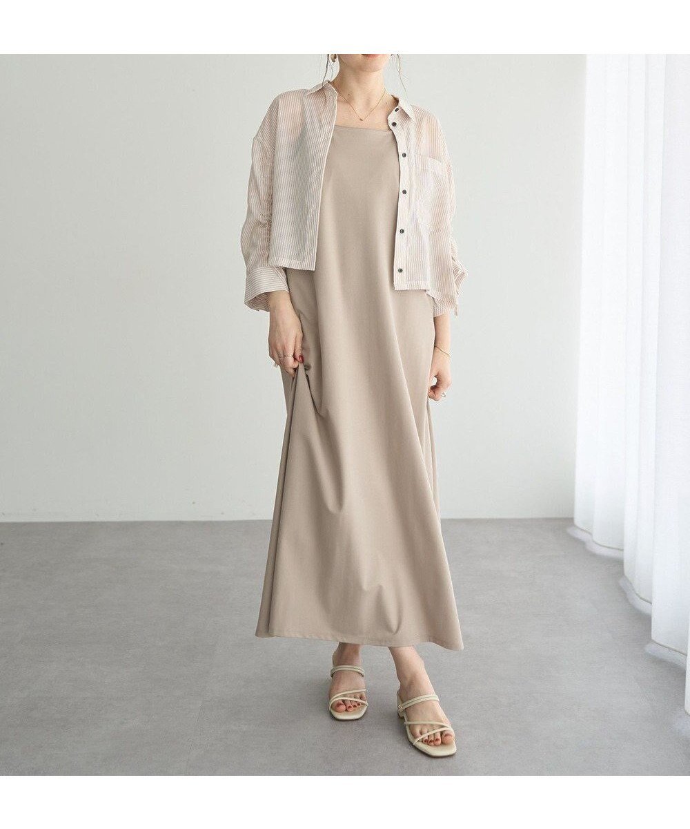 【イェッカ ヴェッカ/YECCA VECCA】の【2点SET】ドロストシアーシャツセットキャミワンピース インテリア・キッズ・メンズ・レディースファッション・服の通販 founy(ファニー) 　ファッション　Fashion　レディースファッション　WOMEN　ワンピース　Dress　キャミワンピース　No Sleeve Dresses　キャミソール　Camisole　コンパクト　Compact　ジャージ　Jersey　ポケット　Pocket　夏　Summer　春　Spring　S/S・春夏　Ss・Spring/Summer　Beige|ID: prp329100004506834 ipo3291000000031812733