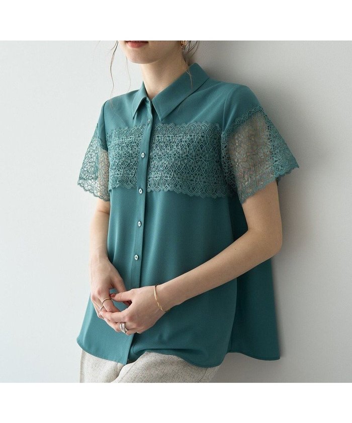 【イェッカ ヴェッカ/YECCA VECCA】のレースMIXブラウス インテリア・キッズ・メンズ・レディースファッション・服の通販 founy(ファニー) https://founy.com/ ファッション Fashion レディースファッション Ladies' Fashion Online トップス・カットソー Tops/Tshirt シャツ/ブラウス Shirts/Blouses ギャザー Gather ジョーゼット Georgette スマート Smart ドレープ Drape フェミニン Feminine フロント Front ポケット Pocket レース Race 夏 Summer 春 Spring S/S・春夏 Ss・Spring/Summer |ID: prp329100004506844 ipo3291000000032329547
