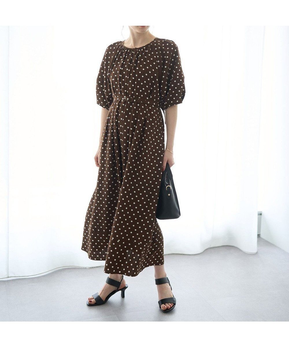 【イェッカ ヴェッカ/YECCA VECCA】のベルト付きタックデザインワンピース インテリア・キッズ・メンズ・レディースファッション・服の通販 founy(ファニー) 　ファッション　Fashion　レディースファッション　Ladies' Fashion Online　ワンピース　Dress　ベルト　Belts　おすすめ　Recommend　ギャザー　Gather　スリーブ　Sleeve　バルーン　Balloon　フェミニン　Feminine　フレア　Flare　ポケット　Pocket　夏　Summer　春　Spring　S/S・春夏　Ss・Spring/Summer　Dot|ID: prp329100004506848 ipo3291000000032653329