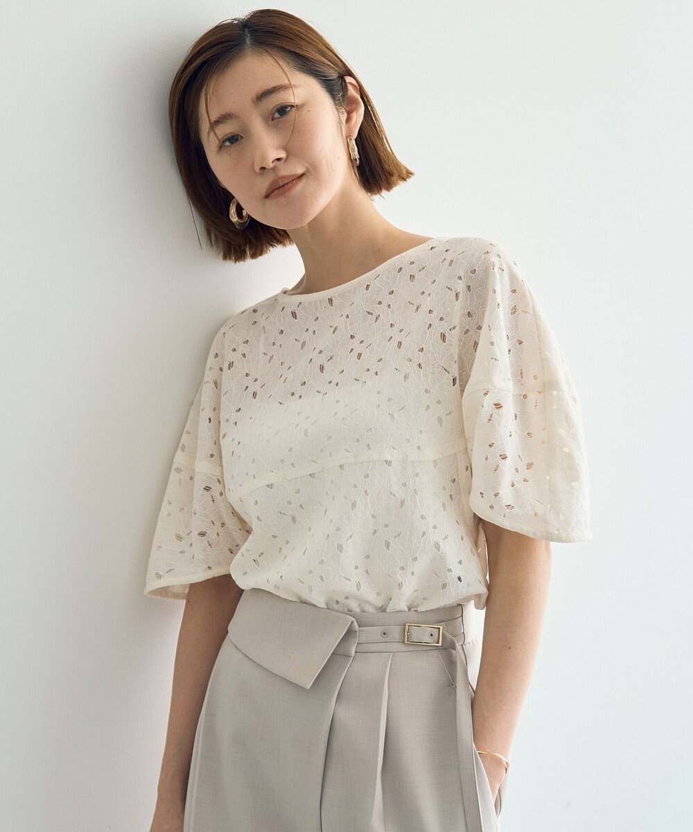 【イェッカ ヴェッカ/YECCA VECCA】のレースブラウス インテリア・キッズ・メンズ・レディースファッション・服の通販 founy(ファニー) 　ファッション　Fashion　レディースファッション　WOMEN　トップス・カットソー　Tops/Tshirt　シャツ/ブラウス　Shirts/Blouses　おすすめ　Recommend　フェミニン　Feminine　ポケット　Pocket　レース　Race　夏　Summer　春　Spring　S/S・春夏　Ss・Spring/Summer　Off White|ID: prp329100004506852 ipo3291000000031986500
