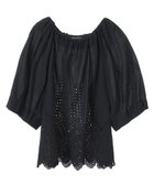 【イェッカ ヴェッカ/YECCA VECCA】のアイレット刺繍タックスリーブブラウス Black|ID: prp329100004506858 ipo3291000000031812883
