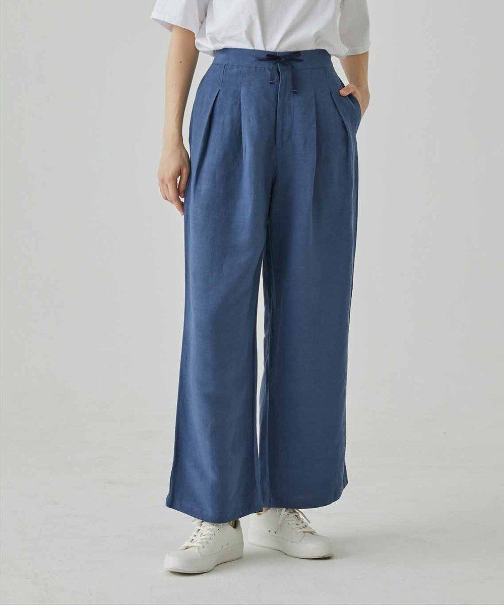 【サキュウ/caqu】の【洗える/リネンレーヨン】linen rayon easy pants ゆったりシルエット 柔らかワイドパンツ インテリア・キッズ・メンズ・レディースファッション・服の通販 founy(ファニー) 　ファッション　Fashion　レディースファッション　WOMEN　パンツ　Pants　洗える　Washable　ジーンズ　Jeans　ストレート　Straight　デニム　Denim　フロント　Front　リネン　Linen　ワイド　Wide　A/W・秋冬　Aw・Autumn/Winter・Fw・Fall-Winter　S/S・春夏　Ss・Spring/Summer　再入荷　Restock/Back In Stock/Re Arrival　夏　Summer　navy|ID: prp329100004506868 ipo3291000000032249535