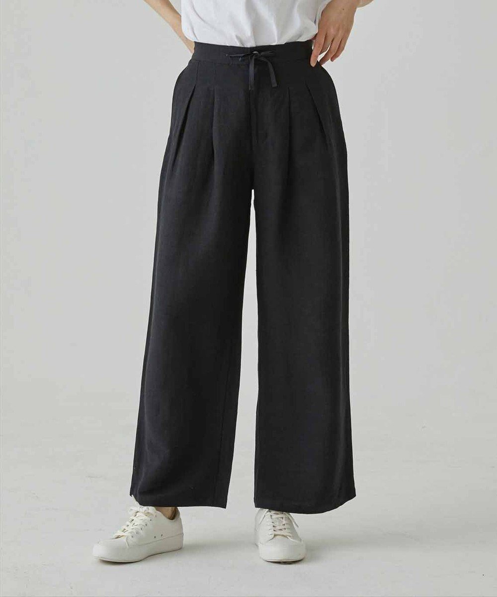 【サキュウ/caqu】の【洗える/リネンレーヨン】linen rayon easy pants ゆったりシルエット 柔らかワイドパンツ インテリア・キッズ・メンズ・レディースファッション・服の通販 founy(ファニー) 　ファッション　Fashion　レディースファッション　WOMEN　パンツ　Pants　洗える　Washable　ジーンズ　Jeans　ストレート　Straight　デニム　Denim　フロント　Front　リネン　Linen　ワイド　Wide　A/W・秋冬　Aw・Autumn/Winter・Fw・Fall-Winter　S/S・春夏　Ss・Spring/Summer　再入荷　Restock/Back In Stock/Re Arrival　夏　Summer　black|ID: prp329100004506868 ipo3291000000032249536