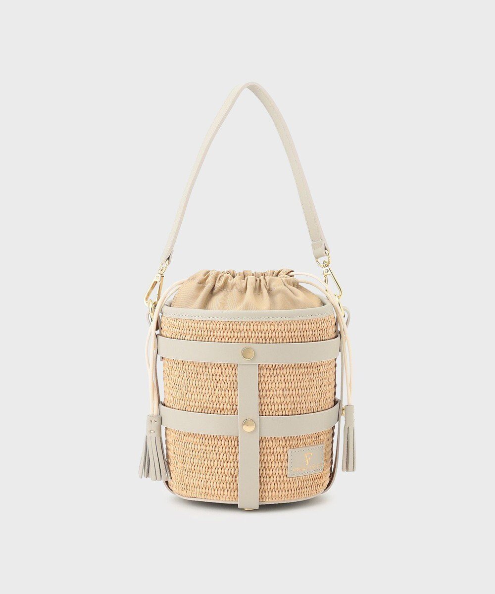 【グレース コンチネンタル/GRACE CONTINENTAL】のANTONELLA FERRANTE ベルトフリンジバック インテリア・キッズ・メンズ・レディースファッション・服の通販 founy(ファニー) 　ファッション　Fashion　レディースファッション　WOMEN　バッグ　Bag　ベルト　Belts　トレンド　Trend　バケツ　Bucket　ミックス　Mix　ラフィア　Raffia　夏　Summer　春　Spring　S/S・春夏　Ss・Spring/Summer　グレー|ID: prp329100004506875 ipo3291000000031868477