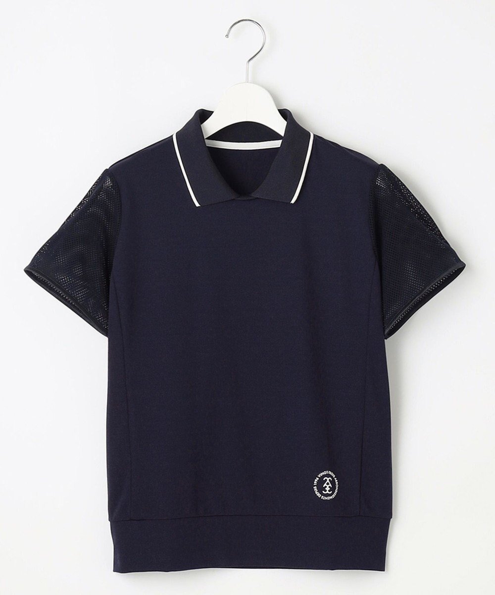 【23区 ゴルフ/NIJYUSANKU GOLF】の【辻梨恵プロ着用】【ストレッチ/UVケア】メッシュスリーブポロ 通気性抜群 袖メッシュでムレない インテリア・キッズ・メンズ・レディースファッション・服の通販 founy(ファニー) 　ファッション　Fashion　レディースファッション　WOMEN　トップス・カットソー　Tops/Tshirt　シャツ/ブラウス　Shirts/Blouses　ポロシャツ　Polo Shirts　なめらか　Smooth　ウォッシャブル　Washable　ストレッチ　Stretch　スポーツ　Sports　スマート　Smart　トレンド　Trend　ポロシャツ　Polo Shirt　メッシュ　Mesh　夏　Summer　春　Spring　S/S・春夏　Ss・Spring/Summer　ネイビー系|ID: prp329100004506912 ipo3291000000031813171