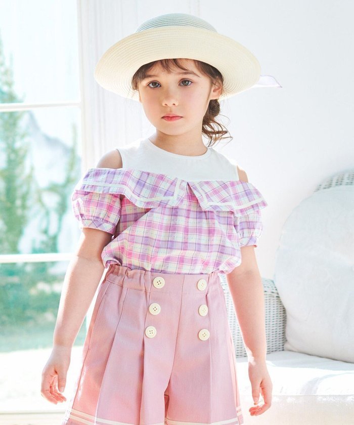 【エニファム/any FAM / KIDS】のチェック オフショルダー ブラウス インテリア・キッズ・メンズ・レディースファッション・服の通販 founy(ファニー) https://founy.com/ ファッション Fashion キッズファッション KIDS Children’s Clothing トップス・カットソー Tops/Tees/Kids インナー Inner オフショルダー Off Shoulder スリーブ Sleeve チェック Check ドッキング Docking ポケット Pocket 夏 Summer 春 Spring S/S・春夏 Ss・Spring/Summer |ID: prp329100004508049 ipo3291000000032633350