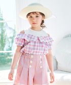 【エニファム/any FAM / KIDS】のチェック オフショルダー ブラウス ピンク|ID: prp329100004508049 ipo3291000000032633350