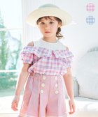 【エニファム/any FAM / KIDS】のチェック オフショルダー ブラウス ピンク|ID: prp329100004508049 ipo3291000000032689737