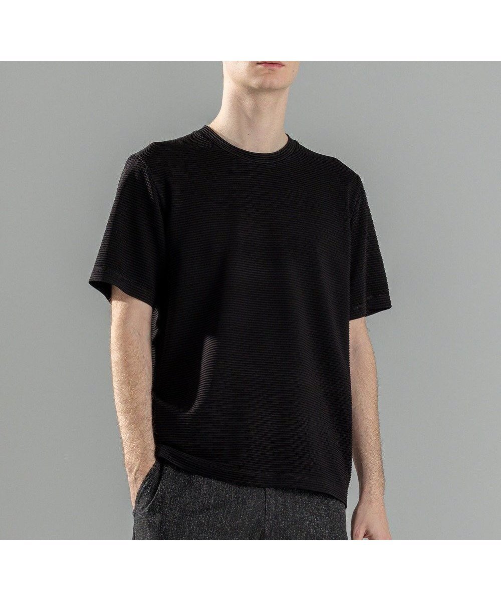 【ジョゼフ オム/JOSEPH HOMME / MEN】のタックリップルジャージー クルーネックTシャツ インテリア・キッズ・メンズ・レディースファッション・服の通販 founy(ファニー) 　ファッション　Fashion　メンズファッション　MEN　トップス・カットソー　Tops/Tshirt/Men　シャツ　Shirts　カットソー　Cut And Sew　シンプル　Simple　ジャケット　Jacket　ベーシック　Basic　夏　Summer　春　Spring　S/S・春夏　Ss・Spring/Summer　ブラック系|ID: prp329100004508170 ipo3291000000031824270