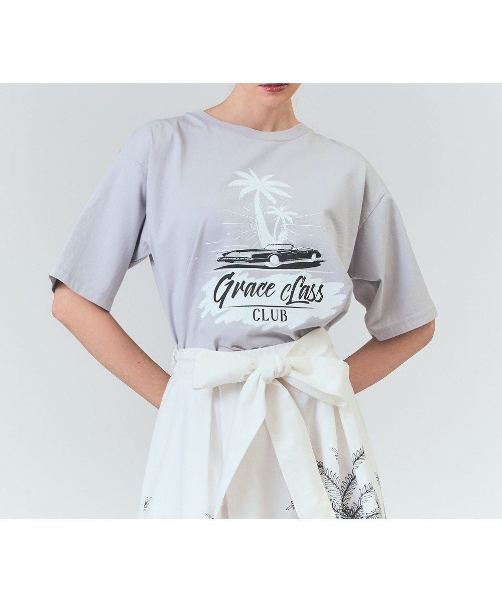 【グレース コンチネンタル/GRACE CONTINENTAL】のリゾートプリントTシャツ インテリア・キッズ・メンズ・レディースファッション・服の通販 founy(ファニー) 　ファッション　Fashion　レディースファッション　WOMEN　トップス・カットソー　Tops/Tshirt　シャツ/ブラウス　Shirts/Blouses　ロング / Tシャツ　T-Shirts　インナー　Inner　クラシック　Classic　ジャケット　Jacket　プリント　Print　リゾート　Resort　ヴィンテージ　Vintage　夏　Summer　手描き　Hand Drawn　春　Spring　S/S・春夏　Ss・Spring/Summer　グレー|ID: prp329100004508449 ipo3291000000031827503