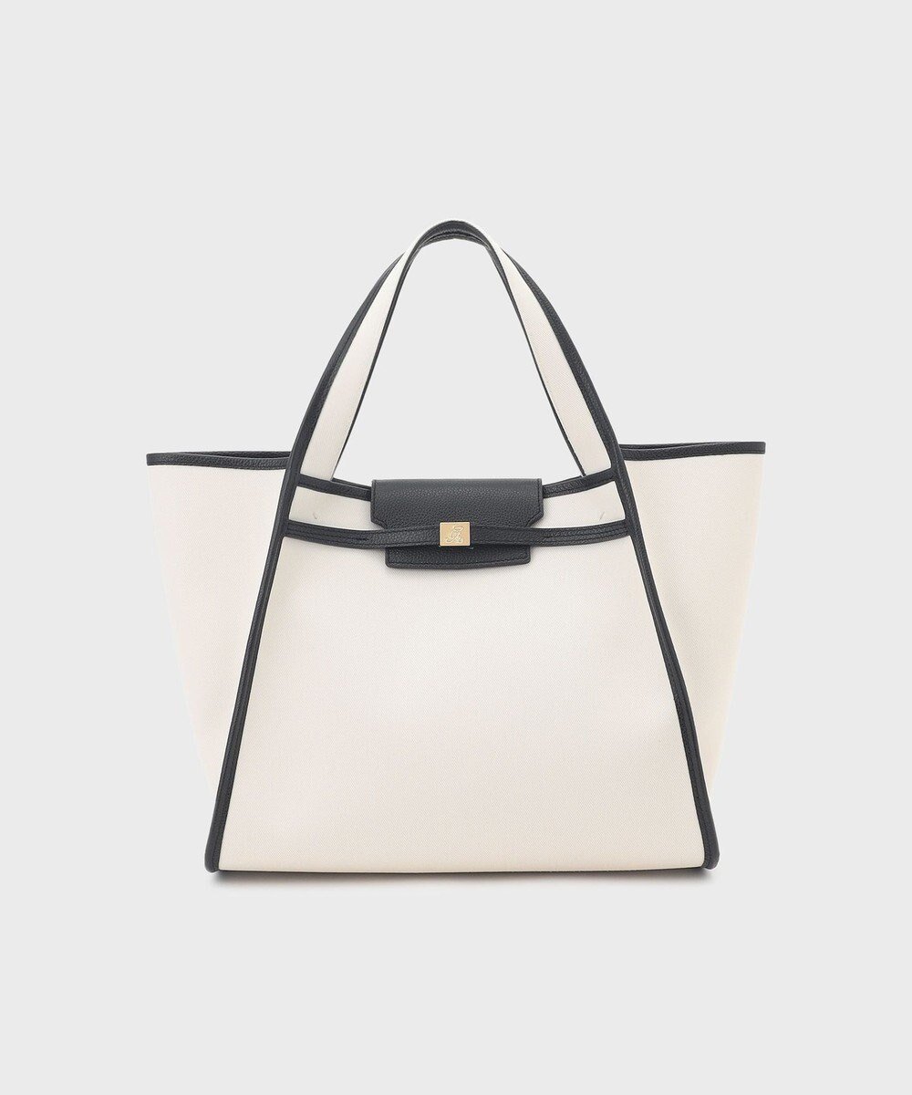 【グレース コンチネンタル/GRACE CONTINENTAL】のフラップトートバッグ 人気、トレンドファッション・服の通販 founy(ファニー) 　ファッション　Fashion　レディースファッション　WOMEN　バッグ　Bag　キャンバス　Canvas　トリミング　Trimming　フラップ　Flap　メタル　Metal　モダン　Modern　定番　Standard　ビジネス 仕事 通勤　Business　 other-1|ID: prp329100004508454 ipo3291000000031827536