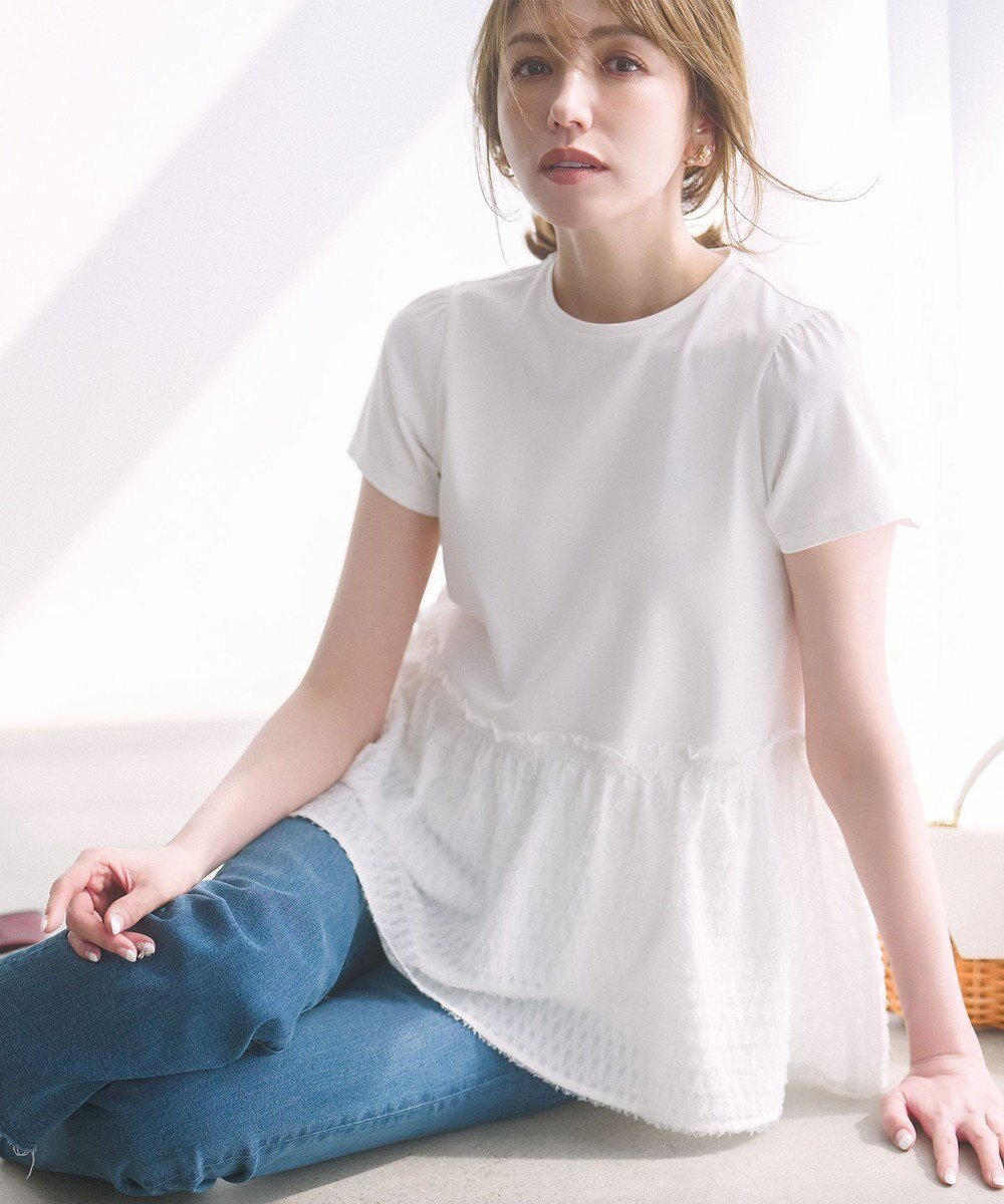 【組曲/KUMIKYOKU】の【先行予約】プライスフレア華感 カットソー 人気、トレンドファッション・服の通販 founy(ファニー) 　ファッション　Fashion　レディースファッション　WOMEN　トップス・カットソー　Tops/Tshirt　シャツ/ブラウス　Shirts/Blouses　ロング / Tシャツ　T-Shirts　カットソー　Cut and Sewn　春　Spring　カットジャガード　Cut Jacquard　カットソー　Cut And Sew　ギャザー　Gather　コンパクト　Compact　シャーリング　Shirring　ジャージー　Jersey　スリーブ　Sleeve　フェザー　Feather　フェミニン　Feminine　フレア　Flare　フレンチ　French　ペプラム　Peplum　S/S・春夏　Ss・Spring/Summer　夏　Summer　エレガント 上品　Elegant　 other-1|ID: prp329100004508518 ipo3291000000031827879