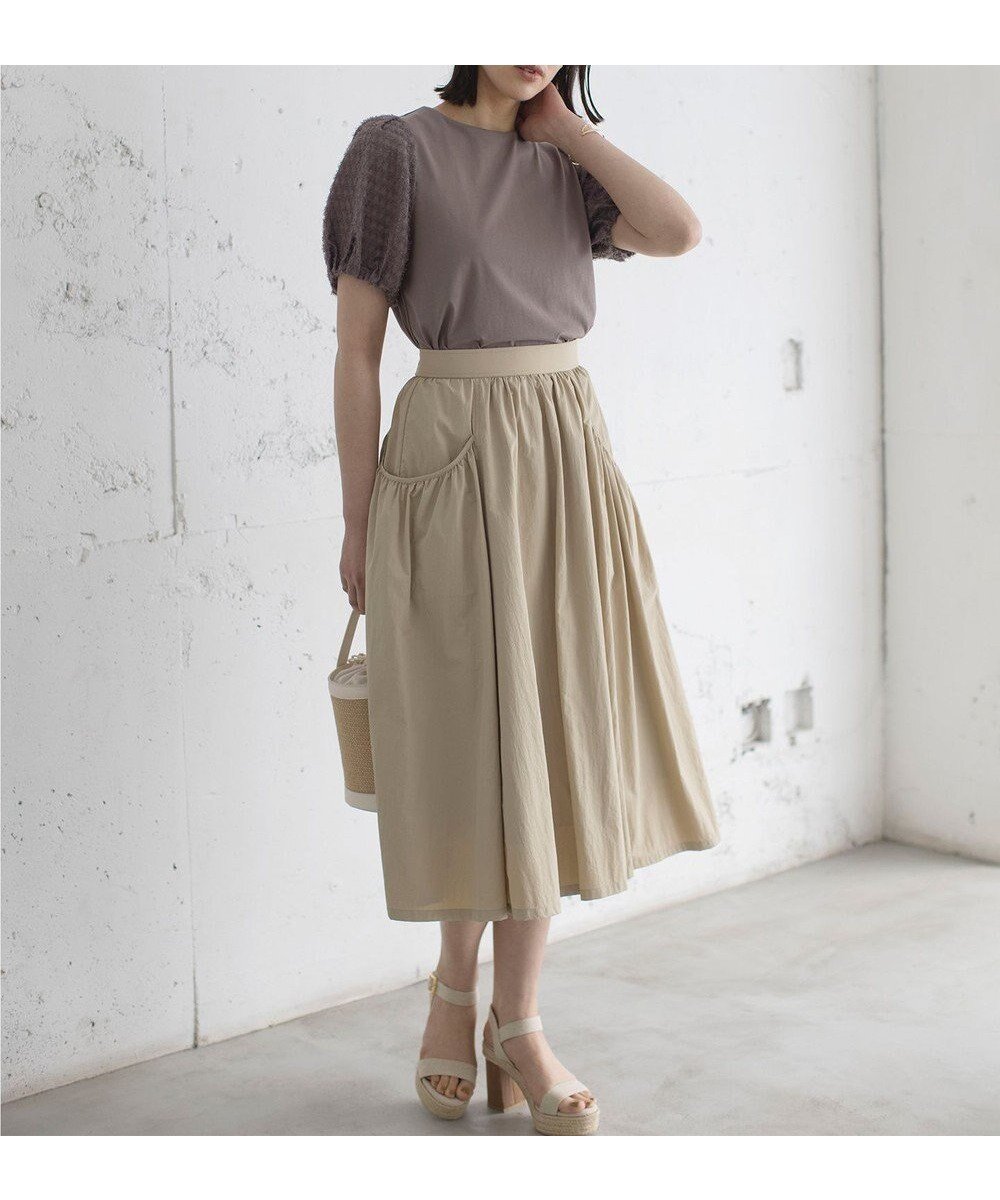 【組曲/KUMIKYOKU】のエアリータフタスカート インテリア・キッズ・メンズ・レディースファッション・服の通販 founy(ファニー) ファッション Fashion レディースファッション Fashion for Women スカート Skirts アウトドア Outdoor Clothing ウォーター Water 春 Spring ギャザー Gathered, Ruffled シンプル Simple, Minimal タフタ Taffeta, Structured Fabric フィット Fit, Slim Fit ボトム Bottoms, Lower Wear ポケット Pocket, Pocket Detail ワッシャー Washer, Crinkled Finish S/S・春夏 SS, Spring/Summer, Warm Season おすすめ Recommended / Our Picks 夏 Summer ベージュ系|ID: prp329100004508533 ipo3291000000035846643