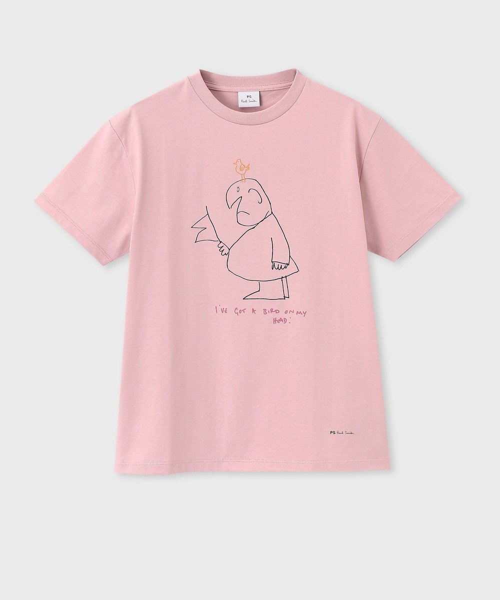 【ポール スミス/Paul Smith】のDrawn by Paul Gentleman&Bird Tシャツ インテリア・キッズ・メンズ・レディースファッション・服の通販 founy(ファニー) 　ファッション　Fashion　レディースファッション　Fashion for Women　トップス・カットソー　Cut & Sew Tops　シャツ・ブラウス・オフィスカジュアル　Elegant Blouses & Button-Ups　ロングTシャツ・Tシャツ　Longline T-Shirts & Tees　カットソー・ベーシックTシャツ　Cut-and-Sewn Tops / Stretch Tees & Basics　カットソー　Cut and Sewn Top　コレクション　Collection, Seasonal Line　プリント　Print, Printed Pattern　モチーフ　Motif, Design Theme　再入荷　Restock / Back in Stock　夏　Summer　手描き　Hand-Drawn, Illustrated　S/S・春夏　SS, Spring/Summer, Warm Season　A/W・秋冬　Autumn/Winter　ライトピンク|ID: prp329100004508546 ipo3291000000032644328