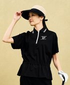 【23区 ゴルフ/NIJYUSANKU GOLF】の【辻梨恵プロ着用】ウェストドローコードポロ ストレッチ UVケア スムース素材 ブラック系|ID: prp329100004508552 ipo3291000000031828095