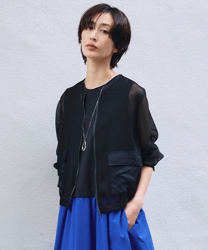 【アイシービー/iCB】の【洗える】Ta/Peメッシュ ブルゾン インテリア・キッズ・メンズ・レディースファッション・服の通販 founy(ファニー) https://founy.com/ ファッション Fashion レディースファッション Fashion for Women アウター Coat / Outerwear Collection レディースジャケット・軽アウター Jackets ブルゾンジャケット・スポーティアウター Blouson Jackets 春 Spring 洗える Machine Washable カフス Cuff Design カーディガン Cardigan, Knitwear サテン Satin, Glossy Fabric ジャケット Jacket, Outerwear ブルゾン Blouson, Bomber Jacket ポケット Pocket, Pocket Detail メッシュ Mesh, Net Fabric S/S・春夏 SS, Spring/Summer, Warm Season 夏 Summer エレガント 上品 Elegant 2025年 2025 2025春夏・S/S Spring/Summer 2025 SS25 |ID: prp329100004508558 ipo3291000000032459354
