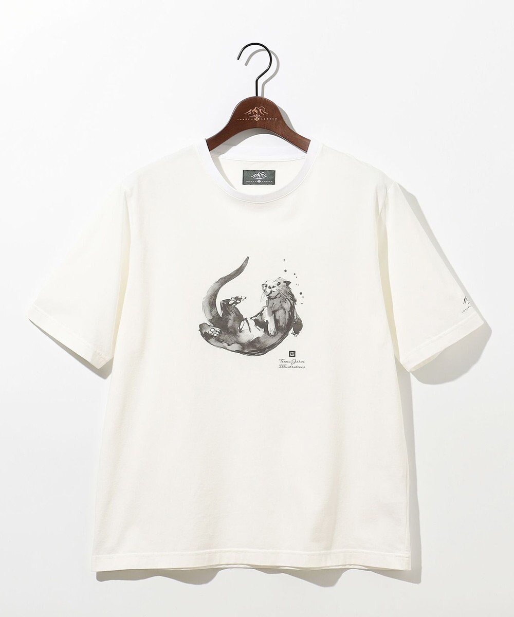 【ジョセフ アブード マウンテン/JOSEPH ABBOUD MOUNTAIN】の【日本製・アーティストコラボレーション】プレーティング天竺Tシャツ インテリア・キッズ・メンズ・レディースファッション・服の通販 founy(ファニー) 　ファッション　Fashion　レディースファッション　WOMEN　トップス・カットソー　Tops/Tshirt　シャツ/ブラウス　Shirts/Blouses　ロング / Tシャツ　T-Shirts　カットソー　Cut and Sewn　春　Spring　カットソー　Cut And Sew　吸水　Water Absorption　ジャージー　Jersey　モチーフ　Motif　S/S・春夏　Ss・Spring/Summer　再入荷　Restock/Back In Stock/Re Arrival　日本製　Made In Japan　夏　Summer　ホワイト系カワウソ|ID: prp329100004508571 ipo3291000000031828210