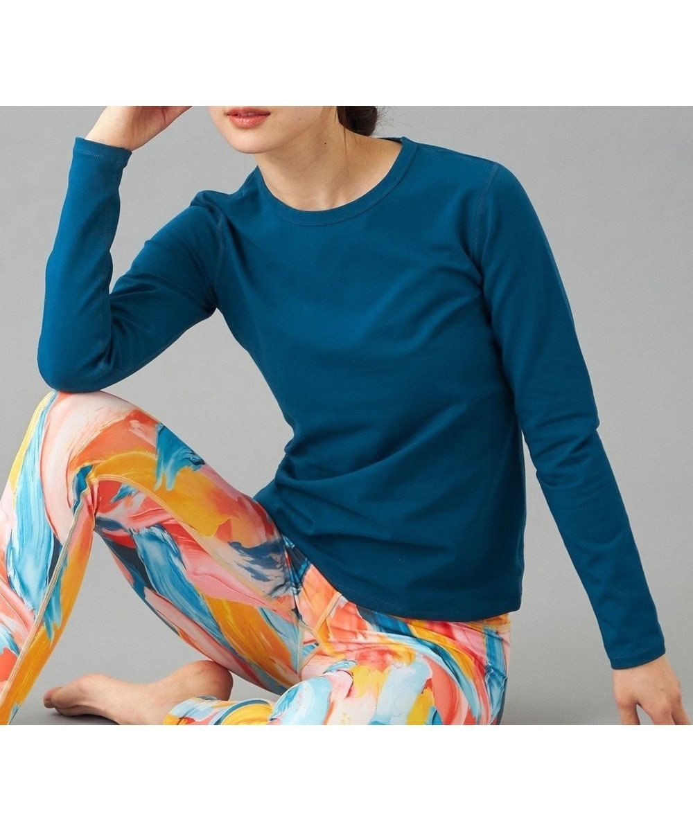 【チャコット/Chacott】のChacott BALANCE LoveCotton 長袖Tシャツ インテリア・キッズ・メンズ・レディースファッション・服の通販 founy(ファニー) 　ファッション　Fashion　レディースファッション　Fashion for Women　トップス・カットソー　Cut & Sew Tops　シャツ・ブラウス・オフィスカジュアル　Elegant Blouses & Button-Ups　ロングTシャツ・Tシャツ　Longline T-Shirts & Tees　春　Spring　コンパクト　Compact, Small Size　シンプル　Simple, Minimal　ストレッチ　Stretch, Stretchy Fabric　長袖　Long Sleeve, Full Sleeve　フィット　Fit, Slim Fit　ベーシック　Basic, Essential　ボトム　Bottoms, Lower Wear　半袖　Short Sleeve, Half Sleeve　S/S・春夏　SS, Spring/Summer, Warm Season　夏　Summer　ブルー|ID: prp329100004508898 ipo3291000000032744569
