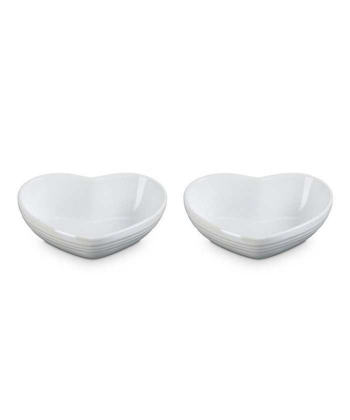 【ヤマト テーブル&キッチン/YAMATO Table & Kitchen】の【ル・クルーゼ】ハート・ディッシュ(S)(2個入り) ホワイトラスター インテリア・キッズ・メンズ・レディースファッション・服の通販 founy(ファニー) https://founy.com/ ファッション Fashion レディースファッション Ladies' Fashion Online デザート Dessert |ID: prp329100004508974 ipo3291000000032599637