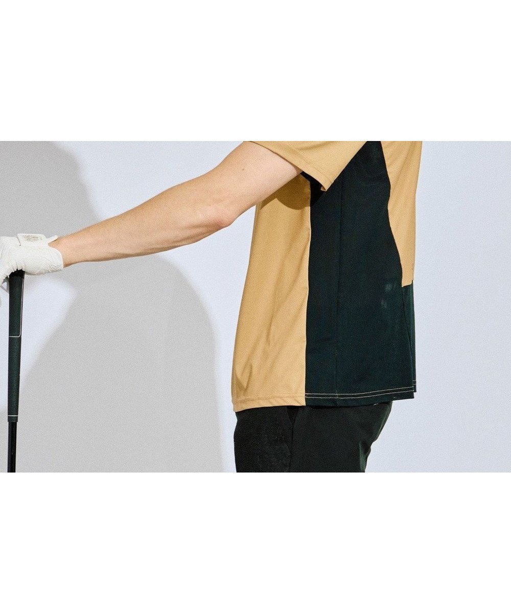 【ピーダブリュサーキュラス/PW CIRCULUS / MEN】の【吸水速乾 / UV遮蔽率96.3% UVカット / ストレッチ】【MEN】メッシュコンビモックネックT ゴルフ インテリア・キッズ・メンズ・レディースファッション・服の通販 founy(ファニー) 　ファッション　Fashion　メンズファッション　Fashion for Men　トップス・カットソー　Cut & Sew Tops　メンズシャツ　Shirts　春　Spring　カットソー　Cut and Sewn Top　切替　Switching, Contrast Panel　吸水　Absorbent, Quick-Dry　シンプル　Simple, Minimal　ストレッチ　Stretch, Stretchy Fabric　スポーティ　Sporty, Casual Athletic　プリント　Print, Printed Pattern　ベーシック　Basic, Essential　メッシュ　Mesh, Net Fabric　モックネック　Mock Neck, Short Turtleneck　S/S・春夏　SS, Spring/Summer, Warm Season　夏　Summer　ゴルフ　Golf　ベージュ系|ID: prp329100004509268 ipo3291000000033603600