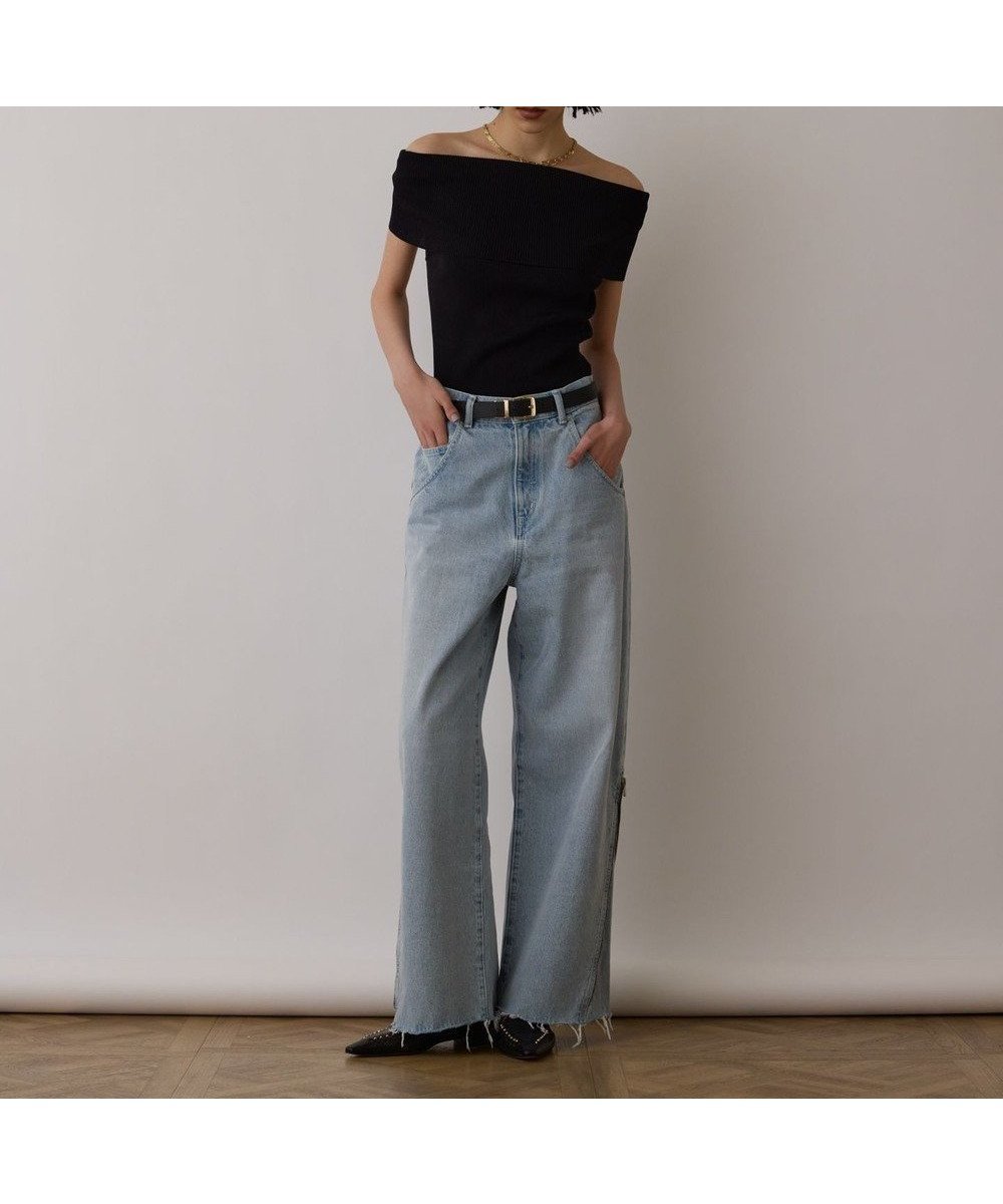 【グレース コンチネンタル/GRACE CONTINENTAL】のサス付zipデニムパンツ インテリア・キッズ・メンズ・レディースファッション・服の通販 founy(ファニー) 　ファッション　Fashion　レディースファッション　Ladies' Fashion Online　パンツ　Pants　デニムパンツ　Denim Pants　おすすめ　Recommend　グラデーション　Gradation　サスペンダー　Suspenders　デニム　Denim　ユーズド　Used　ワイド　Wide　夏　Summer　春　Spring　S/S・春夏　Ss・Spring/Summer　サックス|ID: prp329100004509346 ipo3291000000032592928