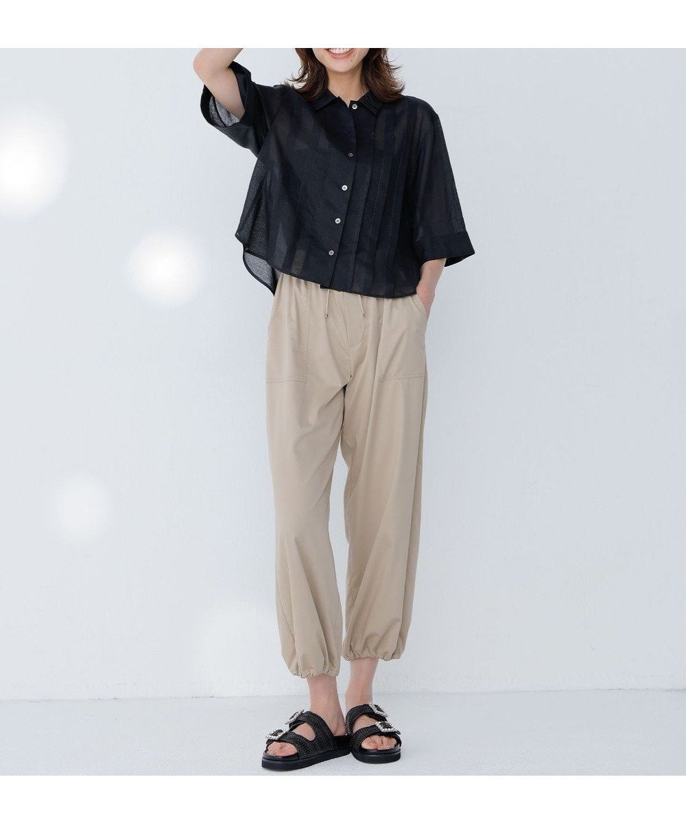 【組曲/KUMIKYOKU】の【UVカット・接触冷感】ポリエステルレーヨンツイル パンツ 人気、トレンドファッション・服の通販 founy(ファニー) 　ファッション　Fashion　レディースファッション　Fashion for Women　パンツ　Pants & Trousers　春　Spring　カットソー　Cut and Sewn Top　カーゴパンツ　Cargo Pants, Utility Pants　ストレート　Straight, Straight Cut　トレンド　Trend, Trending Now　なめらか　Smooth, Silky Texture　バンブー　Bamboo, Bamboo Material　フェミニン　Feminine, Girly　ヨーク　Yoke, Yoke Design　S/S・春夏　SS, Spring/Summer, Warm Season　おすすめ　Recommended / Our Picks　夏　Summer　エレガント 上品　Elegant　 other-1|ID: prp329100004509351 ipo3291000000033451550
