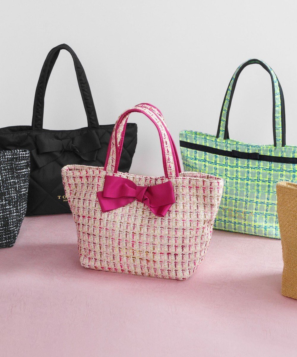 【トッカ/TOCCA】の【キャンセル分販売中!】30th Anniversary MY PRECIOUS CUSTOMIZED BAG カスタマイズバッグ インテリア・キッズ・メンズ・レディースファッション・服の通販 founy(ファニー) 　ファッション　Fashion　レディースファッション　WOMEN　バッグ　Bag　カラフル　Colorful　キルト　Quilt　クラシカル　Classical　スペシャル　Special　財布　Wallet　ツイード　Tweed　テクスチャー　Texture　フロント　Front　ポケット　Pocket　リボン　Ribbon　リュクス　Luxe　ロマンティック　Romantic　再入荷　Restock/Back In Stock/Re Arrival　エレガント 上品　Elegant　ビジネス 仕事 通勤　Business　2025年　2025　2025春夏・S/S　Ss,Spring/Summer,2025　ピンクツイード×大リボン×ショートショルダー|ID: prp329100004510012 ipo3291000000031850385