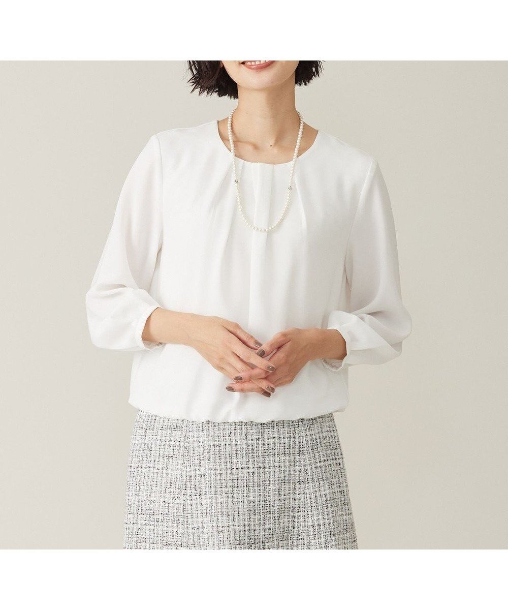 【ジェイ プレス/J.PRESS】のプルエラ クルーネック カットソー 人気、トレンドファッション・服の通販 founy(ファニー) 　ファッション　Fashion　レディースファッション　Fashion for Women　トップス・カットソー　Cut & Sew Tops　シャツ・ブラウス・オフィスカジュアル　Elegant Blouses & Button-Ups　ロングTシャツ・Tシャツ　Longline T-Shirts & Tees　カットソー・ベーシックTシャツ　Cut-and-Sewn Tops / Stretch Tees & Basics　エレガント 上品　Elegant　カットソー　Cut and Sewn Top　カーディガン　Cardigan, Knitwear　シルク　Silk, 100% Silk　ジャケット　Jacket, Outerwear　ストレッチ　Stretch, Stretchy Fabric　ツイル　Twist, Twisted Detail　バランス　Balance, Style Balance　フェミニン　Feminine, Girly　ブラウジング　Blouson Silhouette, Cinched Waist　ランダム　Random, Irregular　楽ちん　Easy Fit, Comfortable　A/W・秋冬　Autumn/Winter　おすすめ　Recommended / Our Picks　セレモニー　Ceremony　ビジネス 仕事 通勤　Business / Work / Commuting　 other-1|ID: prp329100004510060 ipo3291000000032653754