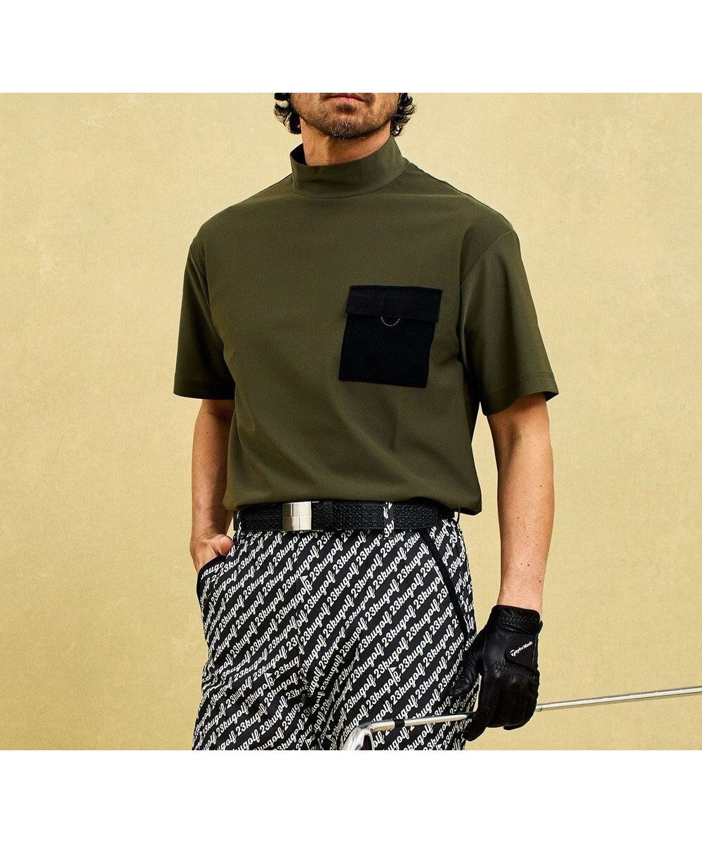 【23区 ゴルフ/23区GOLF / MEN】の【MEN】機能に優れた新素材「AIR TOOL」で暑い夏を快適に ポケット モックネック 接触冷感 UVカット 高通気 ストレッチ イージーケア インテリア・キッズ・メンズ・レディースファッション・服の通販 founy(ファニー) 　ファッション　Fashion　メンズファッション　MEN　トップス・カットソー　Tops/Tshirt/Men　春　Spring　スウェット　Sweat　ストレッチ　Stretch　スポーツ　Sports　ポケット　Pocket　メッシュ　Mesh　モックネック　Mock Neck　S/S・春夏　Ss・Spring/Summer　夏　Summer　旅行　Travel　エレガント 上品　Elegant　ビジネス 仕事 通勤　Business　カーキ系|ID: prp329100004511098 ipo3291000000031915656