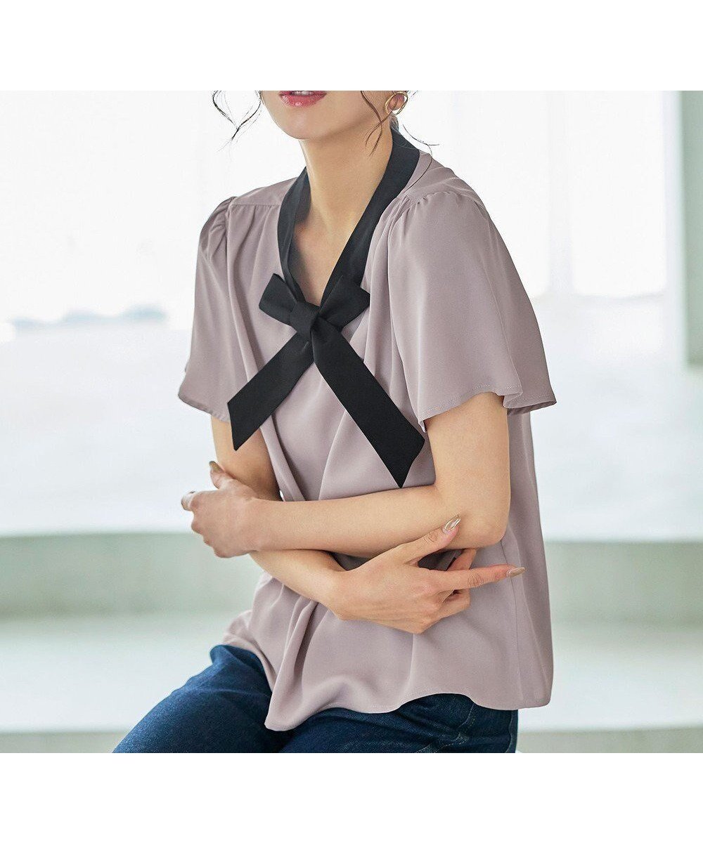【ティアクラッセ/Tiaclasse】の【洗える】配色リボンタイブラウス 人気、トレンドファッション・服の通販 founy(ファニー) 　ファッション　Fashion　レディースファッション　WOMEN　トップス・カットソー　Tops/Tshirt　シャツ/ブラウス　Shirts/Blouses　ギャザー　Gather　フェミニン　Feminine　リボン　Ribbon　夏　Summer　春　Spring　S/S・春夏　Ss・Spring/Summer　洗える　Washable　 other-1|ID: prp329100004511264 ipo3291000000031865396