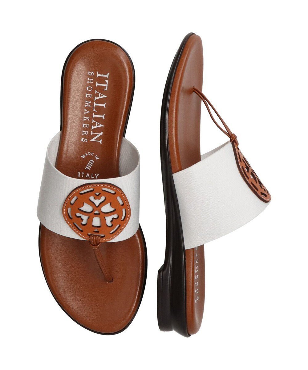 【インター ショシュール/INTER-CHAUSSURES】の【ITALIAN SHOEMAKERS】エラスティックベルトトングサンダル インテリア・キッズ・メンズ・レディースファッション・服の通販 founy(ファニー) 　ファッション　Fashion　レディースファッション　Ladies' Fashion Online　ベルト　Belts　おすすめ　Recommend　イタリア　Italy　インソール　Insole　クッション　Cushion　サンダル　Sandals　シューズ　Shoes　リラックス　Relax　人気　Popularity　再入荷　Restock/Back In Stock/Re Arrival　夏　Summer　春　Spring　S/S・春夏　Ss・Spring/Summer　ホワイトコンビ|ID: prp329100004511458 ipo3291000000032587802