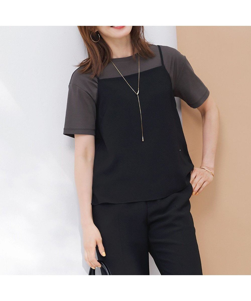 【23区/NIJYUSANKU】の【速乾性/汗じみ防止】半袖 クロップド IT Tシャツ インテリア・キッズ・メンズ・レディースファッション・服の通販 founy(ファニー) 　ファッション　Fashion　レディースファッション　Ladies' Fashion Online　トップス・カットソー　Tops/Tshirt　シャツ/ブラウス　Shirts/Blouses　ロング / Tシャツ　T-Shirts　カットソー　Cut and Sewn　春　Spring　カットソー　Cut And Sew　クロップド　Cropped　ストレッチ　Stretch　スリーブ　Sleeve　トレンド　Trend　ドロップ　Drop　人気　Popularity　バランス　Balance　フィット　Fit　フレンチ　French　ベーシック　Basic　ボトム　Bottom　半袖　Short Sleeve　S/S・春夏　Ss・Spring/Summer　夏　Summer　2025年　2025　2025春夏・S/S　Ss,Spring/Summer,2025　ダークブラウン系|ID: prp329100004511472 ipo3291000000032118895