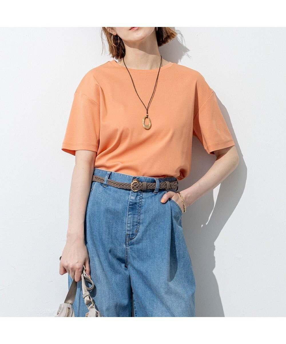 【23区/NIJYUSANKU】の【速乾性/汗じみ防止】半袖 クロップド IT Tシャツ インテリア・キッズ・メンズ・レディースファッション・服の通販 founy(ファニー) 　ファッション　Fashion　レディースファッション　Ladies' Fashion Online　トップス・カットソー　Tops/Tshirt　シャツ/ブラウス　Shirts/Blouses　ロング / Tシャツ　T-Shirts　カットソー　Cut and Sewn　春　Spring　カットソー　Cut And Sew　クロップド　Cropped　ストレッチ　Stretch　スリーブ　Sleeve　トレンド　Trend　ドロップ　Drop　人気　Popularity　バランス　Balance　フィット　Fit　フレンチ　French　ベーシック　Basic　ボトム　Bottom　半袖　Short Sleeve　S/S・春夏　Ss・Spring/Summer　夏　Summer　2025年　2025　2025春夏・S/S　Ss,Spring/Summer,2025　アプリコット系|ID: prp329100004511472 ipo3291000000032251059