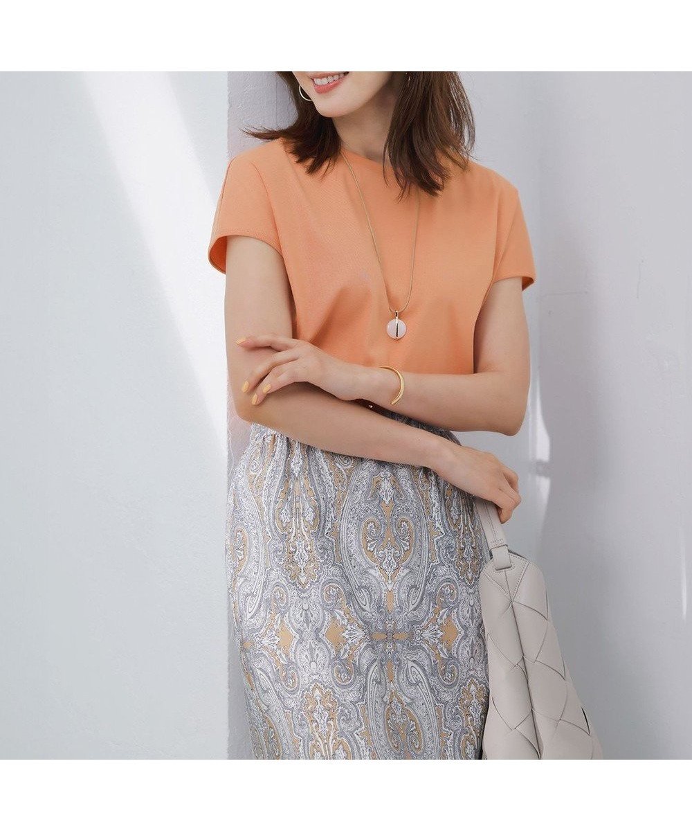 【23区/NIJYUSANKU】の【汗じみ防止/速乾性】フレンチスリーブ IT Tシャツ インテリア・キッズ・メンズ・レディースファッション・服の通販 founy(ファニー) 　ファッション　Fashion　レディースファッション　Ladies' Fashion Online　トップス・カットソー　Tops/Tshirt　シャツ/ブラウス　Shirts/Blouses　ロング / Tシャツ　T-Shirts　カットソー　Cut and Sewn　春　Spring　カットソー　Cut And Sew　クロップド　Cropped　シンプル　Simple　ストレッチ　Stretch　スリーブ　Sleeve　人気　Popularity　フィット　Fit　フレンチ　French　ブラウジング　Browsing　ベーシック　Basic　ボトム　Bottom　半袖　Short Sleeve　S/S・春夏　Ss・Spring/Summer　夏　Summer　2025年　2025　2025春夏・S/S　Ss,Spring/Summer,2025　アプリコット系|ID: prp329100004511474 ipo3291000000032297165