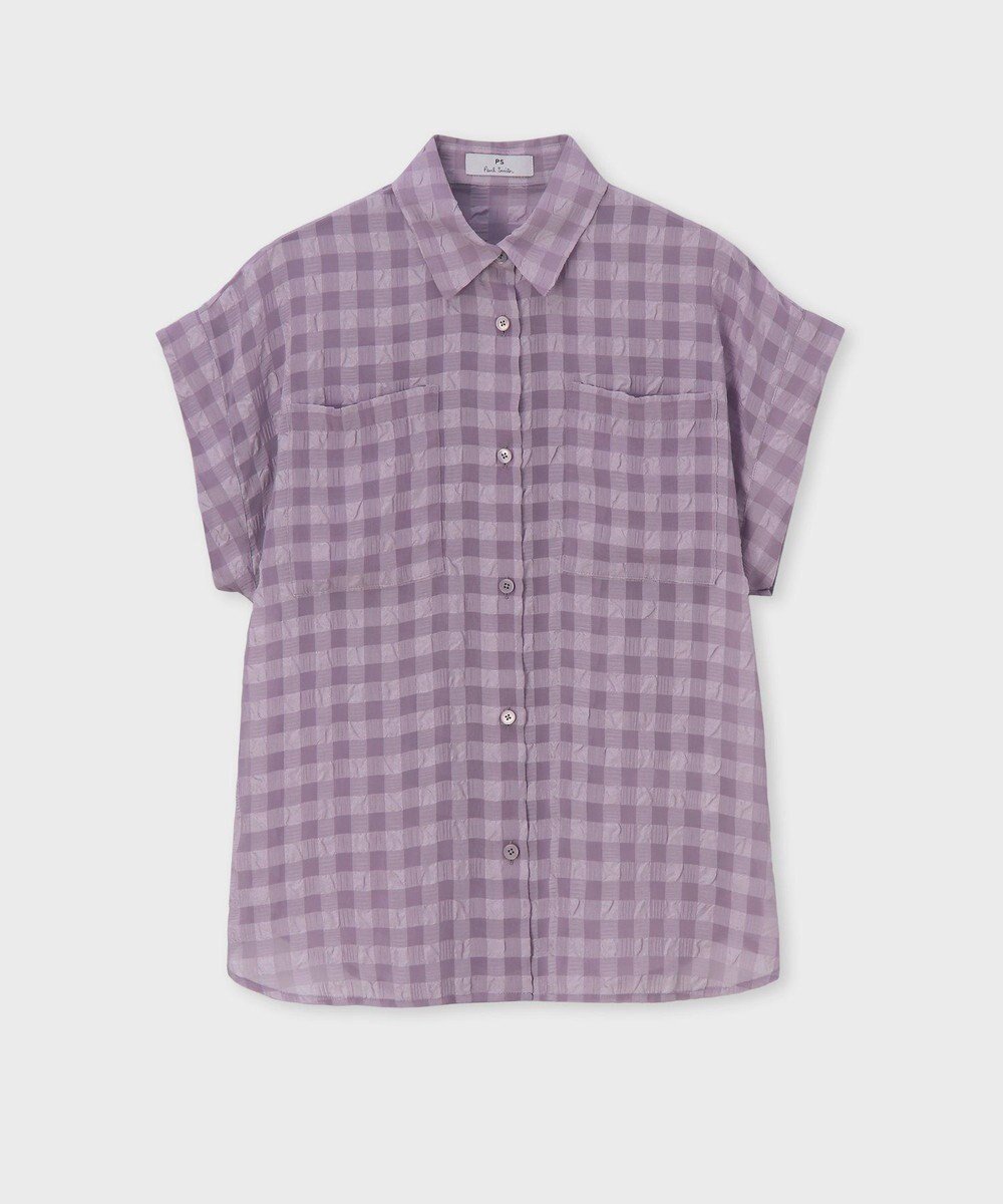 【ポール スミス/Paul Smith】のシアサッカー キャップスリーブ シャツ インテリア・キッズ・メンズ・レディースファッション・服の通販 founy(ファニー) 　ファッション　Fashion　レディースファッション　WOMEN　トップス・カットソー　Tops/Tshirt　シャツ/ブラウス　Shirts/Blouses　おすすめ　Recommend　キャップ　Cap　キャミソール　Camisole　サッカー　Soccer　シアー　Sheer　スリット　Slit　スリーブ　Sleeve　タンク　Tank　チェック　Check　トレンド　Trend　フェミニン　Feminine　再入荷　Restock/Back In Stock/Re Arrival　夏　Summer　S/S・春夏　Ss・Spring/Summer　A/W・秋冬　Aw・Autumn/Winter・Fw・Fall-Winter　長袖　Long Sleeve　ラベンダー|ID: prp329100004511488 ipo3291000000031867388