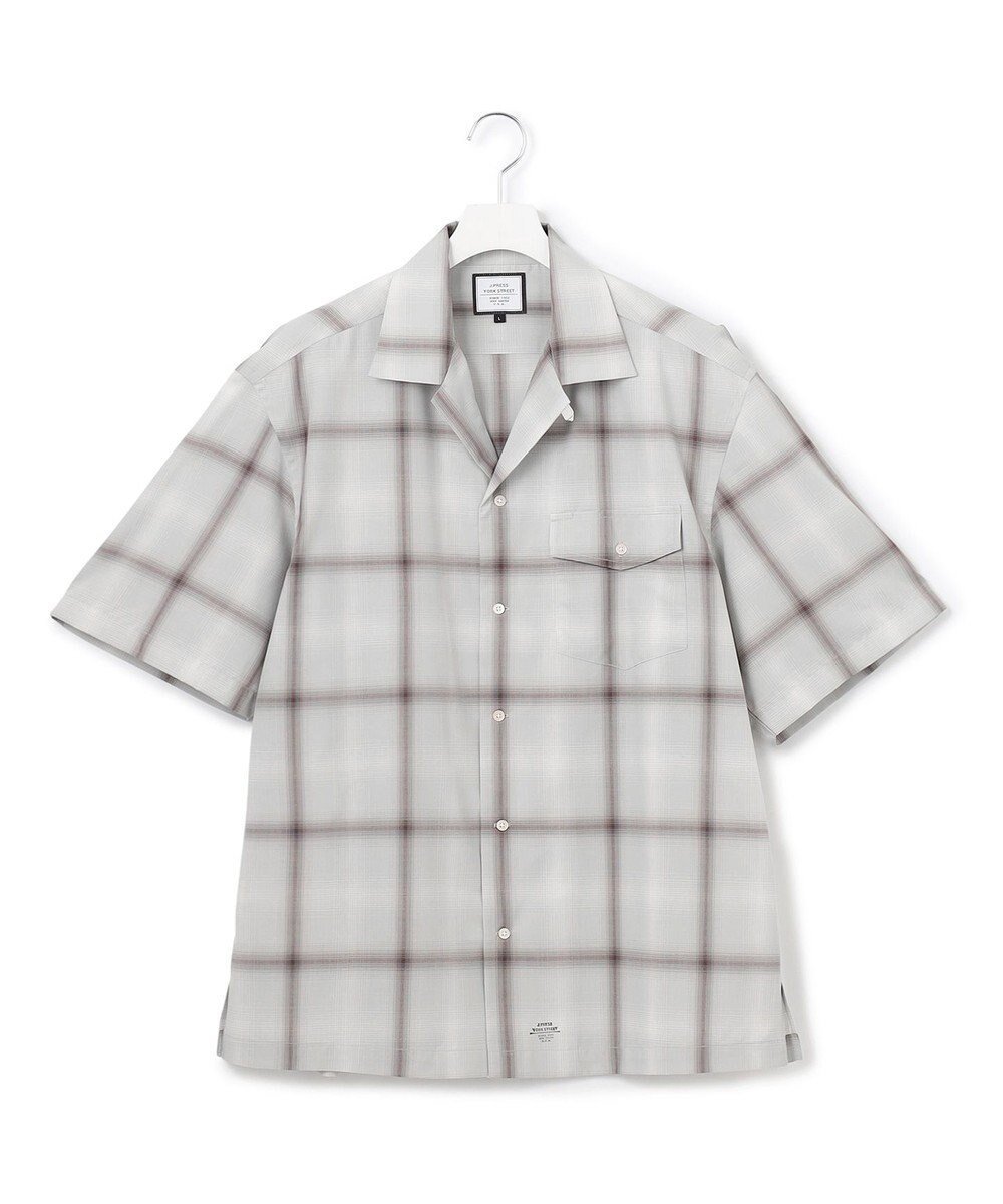 【ジェイプレスヨークストリート/J.PRESS YORK STREET】の【UNISEX】オンブレーチェック オープンカラーシャツ インテリア・キッズ・メンズ・レディースファッション・服の通販 founy(ファニー) 　ファッション　Fashion　レディースファッション　WOMEN　トップス・カットソー　Tops/Tshirt　シャツ/ブラウス　Shirts/Blouses　ユニセックス　Unisex　ショルダー　Shoulder　トレンド　Trend　ドロップ　Drop　パッチ　Patch　フラップ　Flap　ポケット　Pocket　リラックス　Relax　ワイド　Wide　夏　Summer　春　Spring　S/S・春夏　Ss・Spring/Summer　ライトグレー系3|ID: prp329100004511489 ipo3291000000031867400