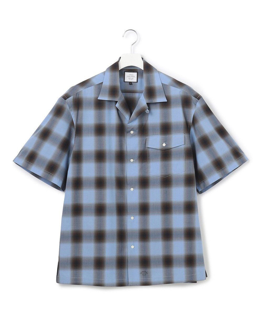 【ジェイプレスヨークストリート/J.PRESS YORK STREET】の【UNISEX】オンブレーチェック オープンカラーシャツ インテリア・キッズ・メンズ・レディースファッション・服の通販 founy(ファニー) 　ファッション　Fashion　レディースファッション　WOMEN　トップス・カットソー　Tops/Tshirt　シャツ/ブラウス　Shirts/Blouses　ユニセックス　Unisex　ショルダー　Shoulder　トレンド　Trend　ドロップ　Drop　パッチ　Patch　フラップ　Flap　ポケット　Pocket　リラックス　Relax　ワイド　Wide　夏　Summer　春　Spring　S/S・春夏　Ss・Spring/Summer　サックスブルー系3|ID: prp329100004511489 ipo3291000000031867401