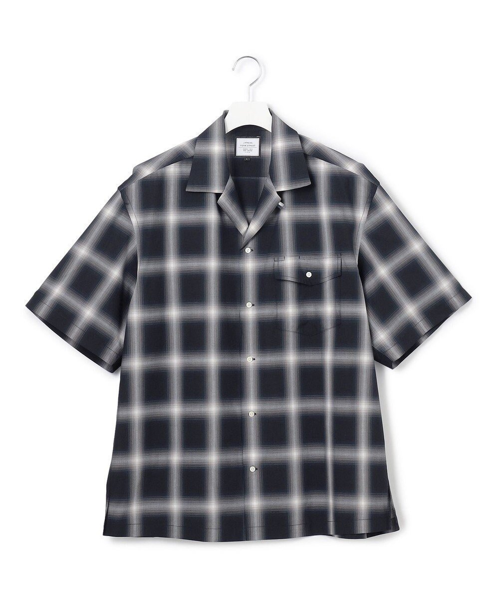 【ジェイプレスヨークストリート/J.PRESS YORK STREET】の【UNISEX】オンブレーチェック オープンカラーシャツ インテリア・キッズ・メンズ・レディースファッション・服の通販 founy(ファニー) 　ファッション　Fashion　レディースファッション　WOMEN　トップス・カットソー　Tops/Tshirt　シャツ/ブラウス　Shirts/Blouses　ユニセックス　Unisex　ショルダー　Shoulder　トレンド　Trend　ドロップ　Drop　パッチ　Patch　フラップ　Flap　ポケット　Pocket　リラックス　Relax　ワイド　Wide　夏　Summer　春　Spring　S/S・春夏　Ss・Spring/Summer　ネイビー系3|ID: prp329100004511489 ipo3291000000031867403