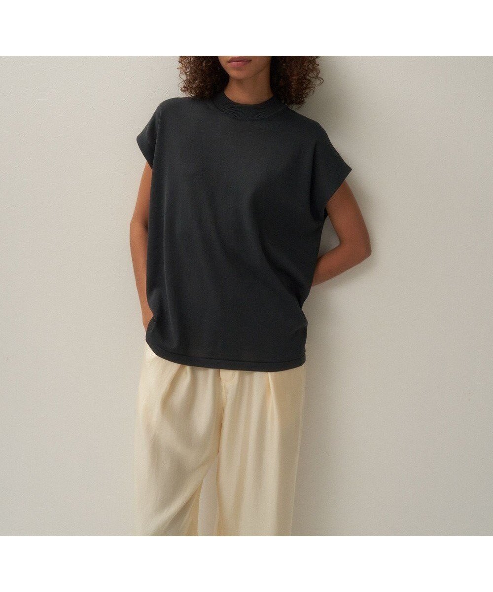 【エイトン/ATON】のWASHI KNIT モックネックベスト インテリア・キッズ・メンズ・レディースファッション・服の通販 founy(ファニー) 　ファッション　Fashion　レディースファッション　Fashion for Women　アウター　Coat / Outerwear Collection　トップス・カットソー　Cut & Sew Tops　ニット　Knit Tops & Sweaters　ベスト&ジレ / 重ね着スタイル　Vests & Gilets　セットアップ　Set-Up, Coordinated Outfit　セーター　Sweater, Knitwear　タンク　Tank Top, Sleeveless Top　ボトム　Bottoms, Lower Wear　リネン　Linen, Linen Fabric　レギュラー　Regular, Standard Fit　夏　Summer　春　Spring　S/S・春夏　SS, Spring/Summer, Warm Season　CHARCOAL GRAY|ID: prp329100004511529 ipo3291000000033167828