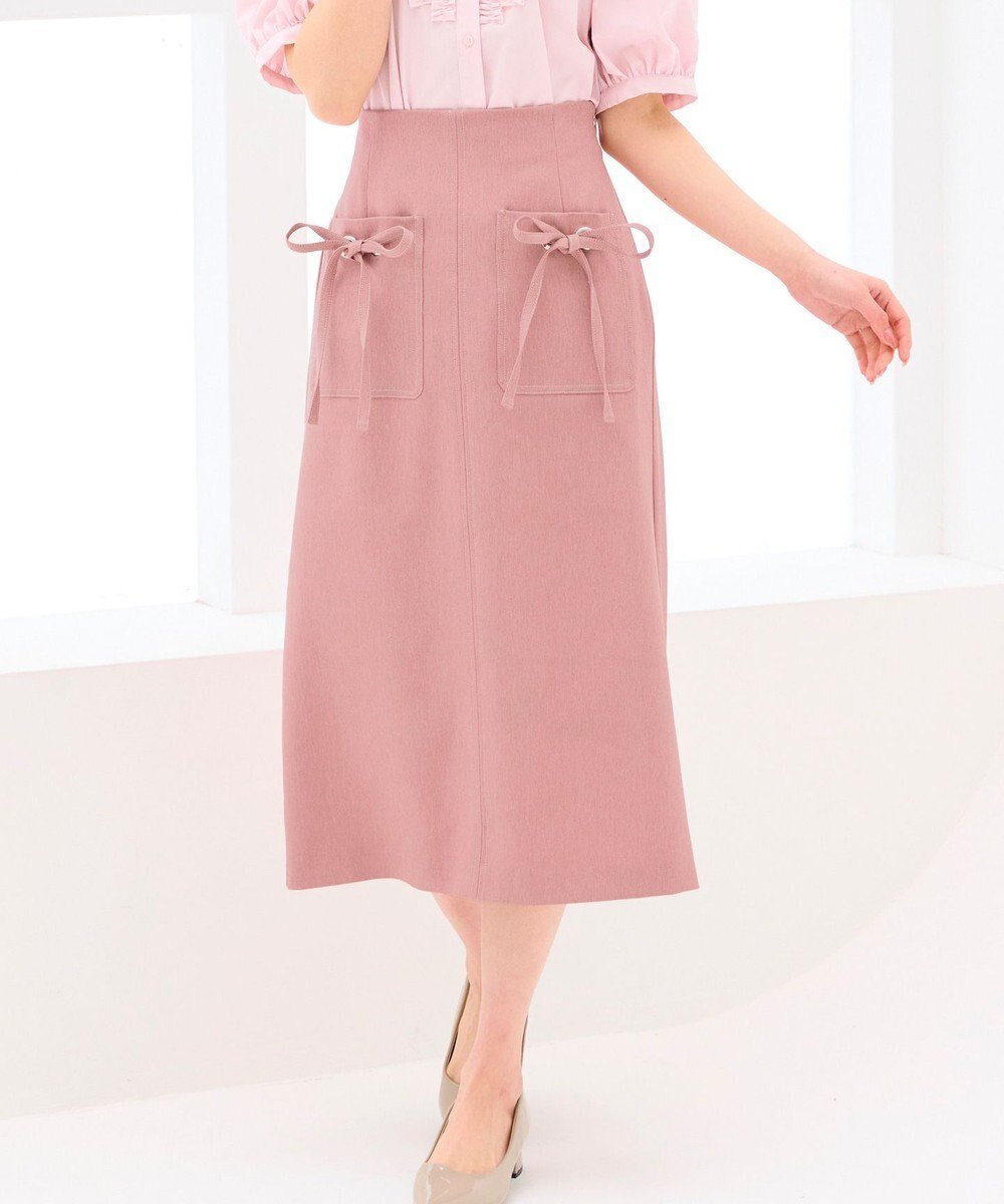 【フェルゥ/Feroux】の【洗える】リボンポケット付きIライン スカート インテリア・キッズ・メンズ・レディースファッション・服の通販 founy(ファニー) ファッション Fashion レディースファッション Fashion for Women スカート Skirts おすすめ Recommended / Our Picks シャンブレー Chambray, Denim-Like Fabric フェミニン Feminine, Girly フロント Front, Front Design ポケット Pocket, Pocket Detail リボン Ribbon, Bow 夏 Summer 春 Spring S/S・春夏 SS, Spring/Summer, Warm Season 洗える Machine Washable レッド系|ID: prp329100004511544 ipo3291000000033618937