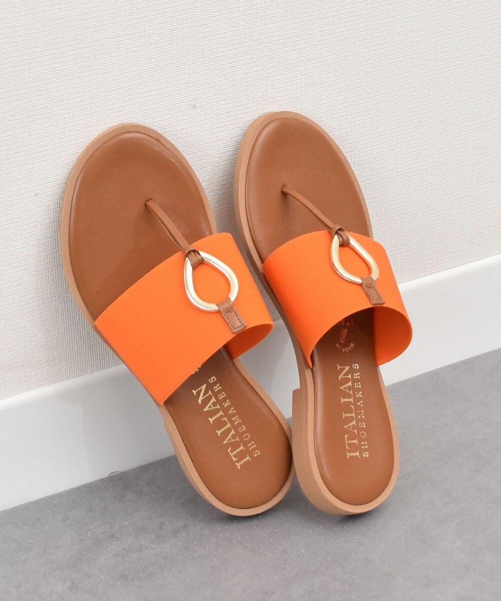 【インター ショシュール/INTER-CHAUSSURES】の【ITALIAN SHOEMAKERS】メタルモチーフトングサンダル インテリア・キッズ・メンズ・レディースファッション・服の通販 founy(ファニー) 　ファッション　Fashion　レディースファッション　Ladies' Fashion Online　おすすめ　Recommend　イタリア　Italy　インソール　Insole　クッション　Cushion　サンダル　Sandals　シューズ　Shoes　リラックス　Relax　人気　Popularity　夏　Summer　春　Spring　S/S・春夏　Ss・Spring/Summer　オレンジ雑材|ID: prp329100004511553 ipo3291000000032357397