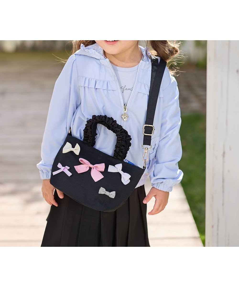 【エニファム/any FAM / KIDS】のリボン 2WAYバッグ インテリア・キッズ・メンズ・レディースファッション・服の通販 founy(ファニー) 　ファッション　Fashion　キッズファッション　KIDS　カラフル　Colorful　ガーリー　Girly　ショルダー　Shoulder　ポケット　Pocket　リボン　Ribbon　ブラック|ID: prp329100004512290 ipo3291000000031987787