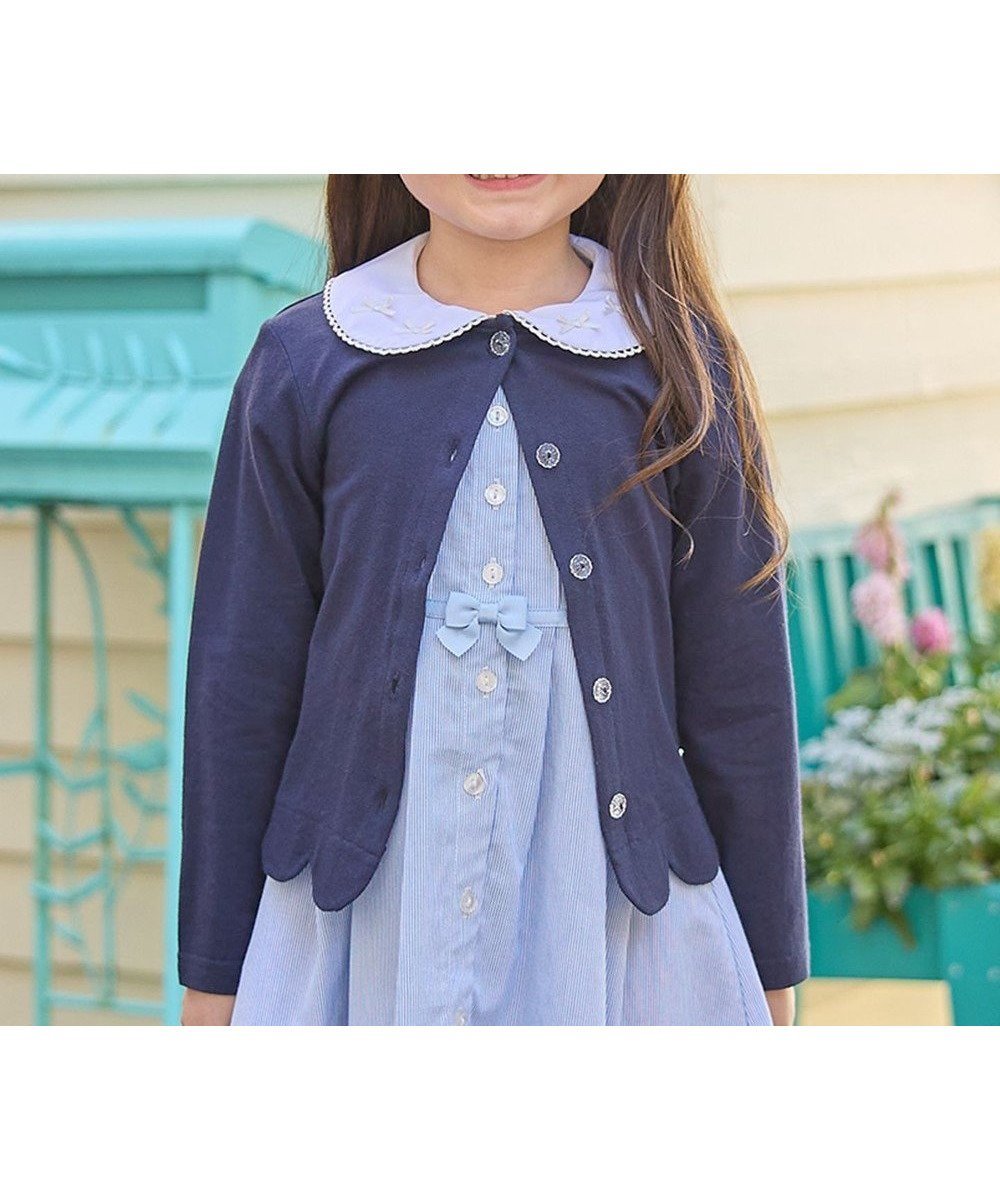 【エニファム/any FAM / KIDS】の接触冷感 UVケア カーディガン インテリア・キッズ・メンズ・レディースファッション・服の通販 founy(ファニー) 　ファッション　Fashion　キッズファッション　KIDS　トップス・カットソー　Tops/Tees/Kids　春　Spring　洗える　Washable　カーディガン　Cardigan　シンプル　Simple　スカラップ　Scalloped　長袖　Long Sleeve　ポケット　Pocket　羽織　Haori　S/S・春夏　Ss・Spring/Summer　夏　Summer　ネイビー|ID: prp329100004513508 ipo3291000000031961441