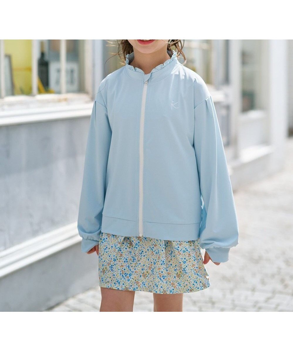 【組曲 / KIDS/KUMIKYOKU】の【UVカット】【SS-Lサイズ】ラッシュガード インテリア・キッズ・メンズ・レディースファッション・服の通販 founy(ファニー) ファッション Fashion キッズファッション Fashion for Kids スリット Slit, Slit Detail フリル Frill, Ruffle 夏 Summer 春 Spring S/S・春夏 SS, Spring/Summer, Warm Season 水着 Swimsuit, Swimwear サックスブルー|ID: prp329100004513509 ipo3291000000034337452