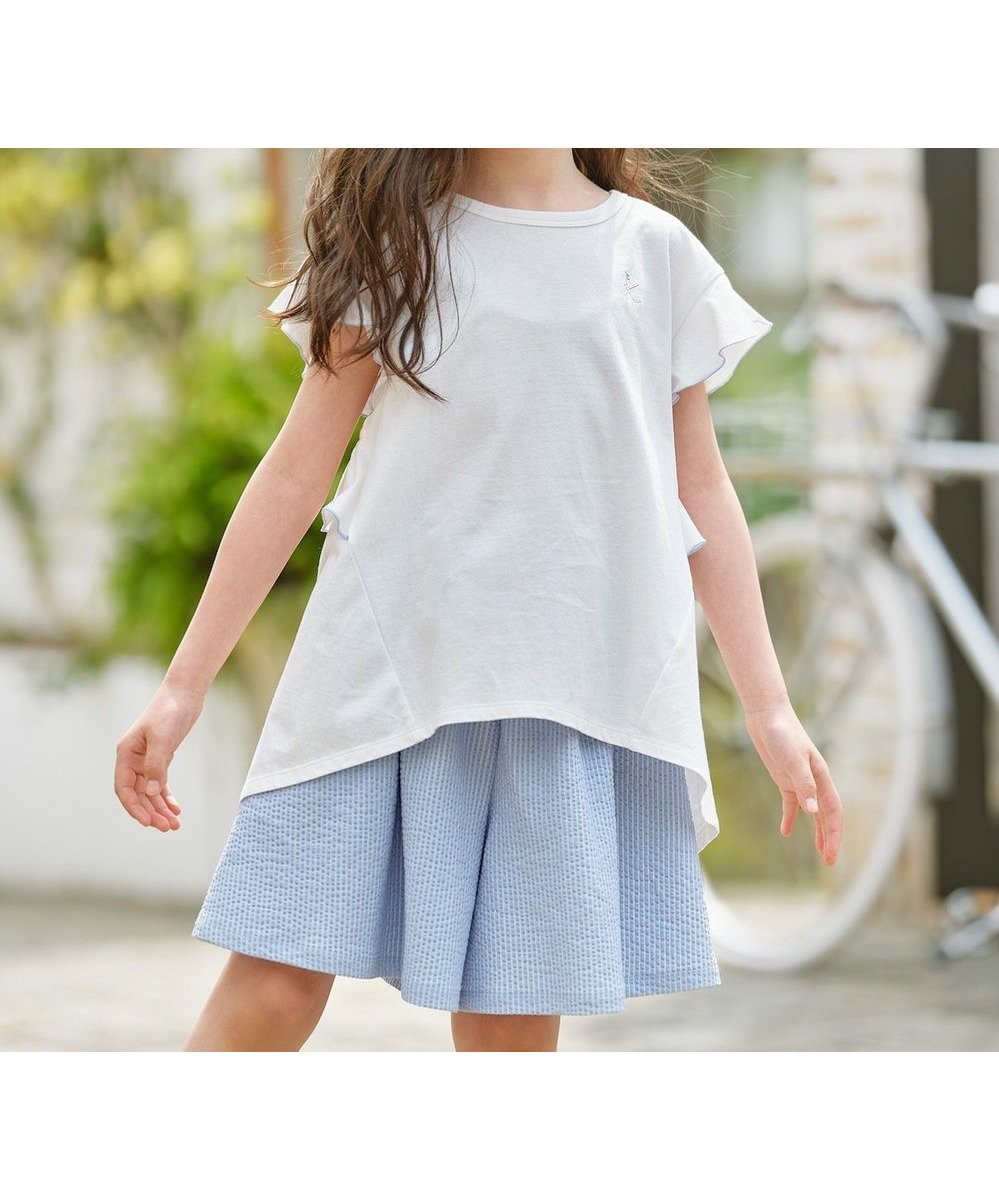 【組曲 / KIDS/KUMIKYOKU】の【110-140㎝】バックフリル チュニック 人気、トレンドファッション・服の通販 founy(ファニー) 　ファッション　Fashion　キッズファッション　KIDS Children’s Clothing　トップス・カットソー　Tops/Tees/Kids　オレンジ　Orange　カットソー　Cut And Sew　スリーブ　Sleeve　ターコイズ　Turquoise　チュニック　Tunic　フリル　Frills　ヘムライン　Hemline　夏　Summer　春　Spring　S/S・春夏　Ss・Spring/Summer　 other-1|ID: prp329100004513514 ipo3291000000032550196