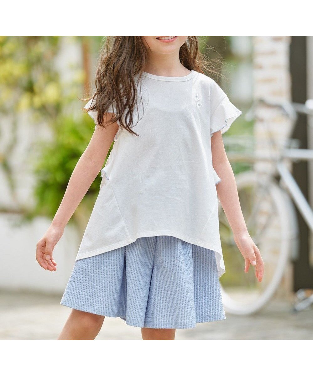 【組曲 / KIDS/KUMIKYOKU】の【110-140㎝】バックフリル チュニック 人気、トレンドファッション・服の通販 founy(ファニー) 　ファッション　Fashion　キッズファッション　Fashion for Kids　トップス・カットソー　Cut & Sew Tops　オレンジ　Orange　カットソー　Cut and Sewn Top　スリーブ　Sleeve, Long Sleeve / Short Sleeve　ターコイズ　Turquoise, Blue-Green　チュニック　Tunic, Long Top　フリル　Frill, Ruffle　ヘムライン　Hemline, Bottom Cut　夏　Summer　春　Spring　S/S・春夏　SS, Spring/Summer, Warm Season　 other-1|ID: prp329100004513514 ipo3291000000034272416