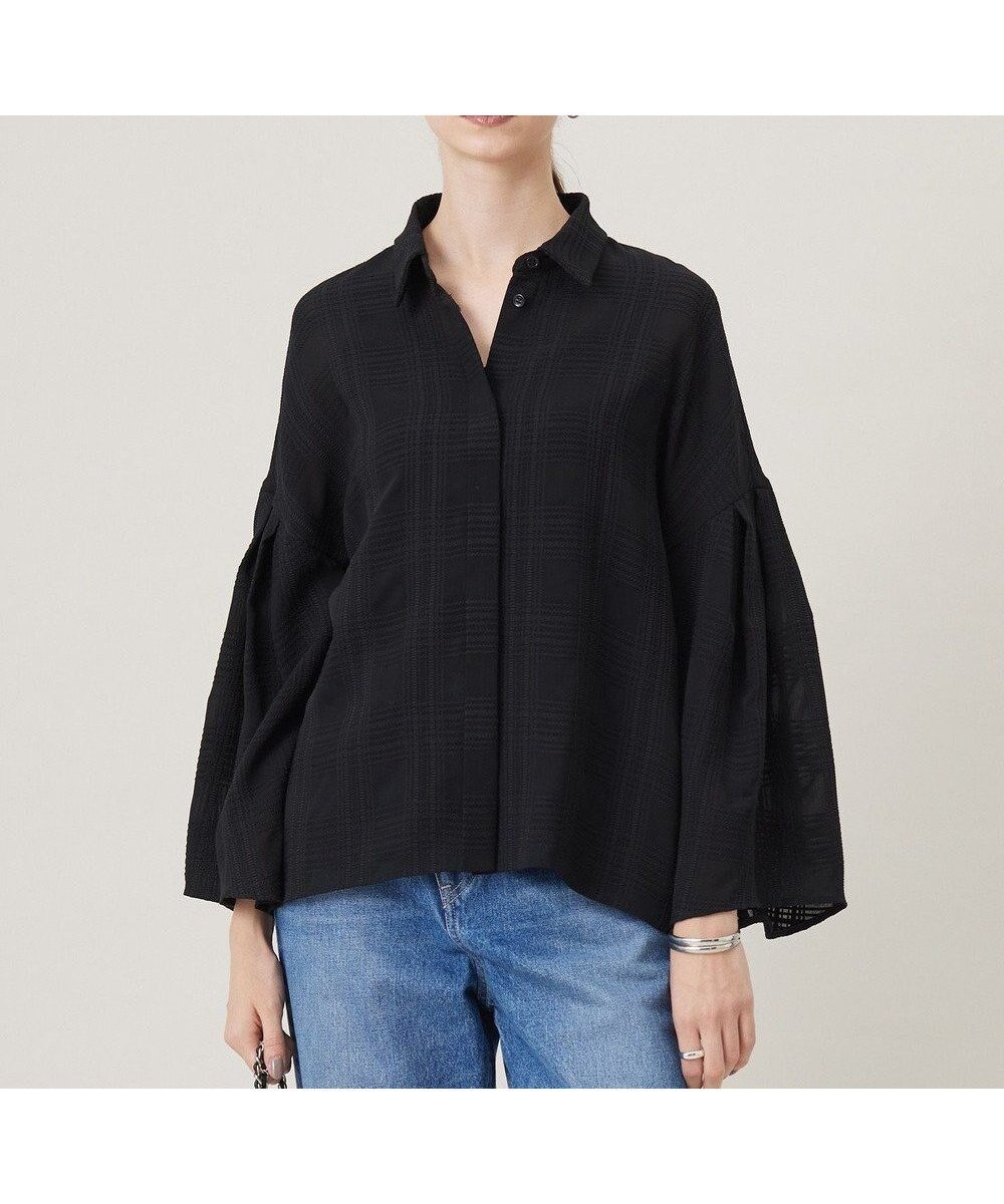 【アイシービー/iCB】の【日本製・洗える】SASHIKO CHECK シャツ インテリア・キッズ・メンズ・レディースファッション・服の通販 founy(ファニー) 　ファッション　Fashion　レディースファッション　WOMEN　トップス・カットソー　Tops/Tshirt　シャツ/ブラウス　Shirts/Blouses　洗える　Washable　シアー　Sheer　チェック　Check　バランス　Balance　A/W・秋冬　Aw・Autumn/Winter・Fw・Fall-Winter　日本製　Made In Japan　2025年　2025　2025春夏・S/S　Ss,Spring/Summer,2025　ブラック系|ID: prp329100004513555 ipo3291000000031889143