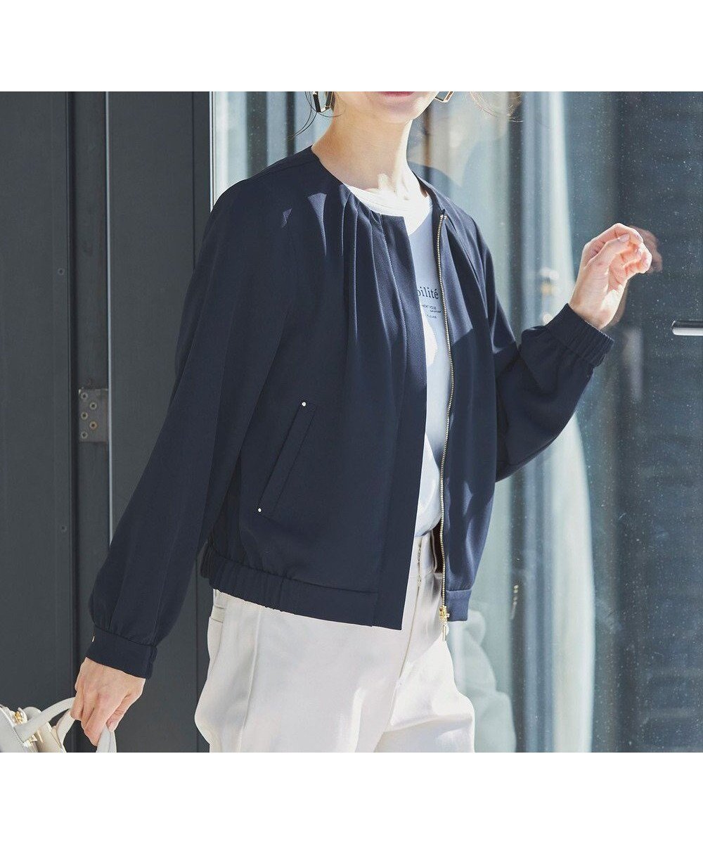 【エニィ スィス/any SiS】の【洗える】スプリング ブルゾン インテリア・キッズ・メンズ・レディースファッション・服の通販 founy(ファニー) 　ファッション　Fashion　レディースファッション　WOMEN　アウター　Coat Outerwear　ジャケット　Jackets　ブルゾン　Blouson/Jackets　ショート　Short　ジャケット　Jacket　ストレッチ　Stretch　スプリング　Spring　フェミニン　Feminine　ブルゾン　Blouson　ポケット　Pocket　再入荷　Restock/Back In Stock/Re Arrival　夏　Summer　春　Spring　S/S・春夏　Ss・Spring/Summer　洗える　Washable　ネイビー|ID: prp329100004513558 ipo3291000000031889228